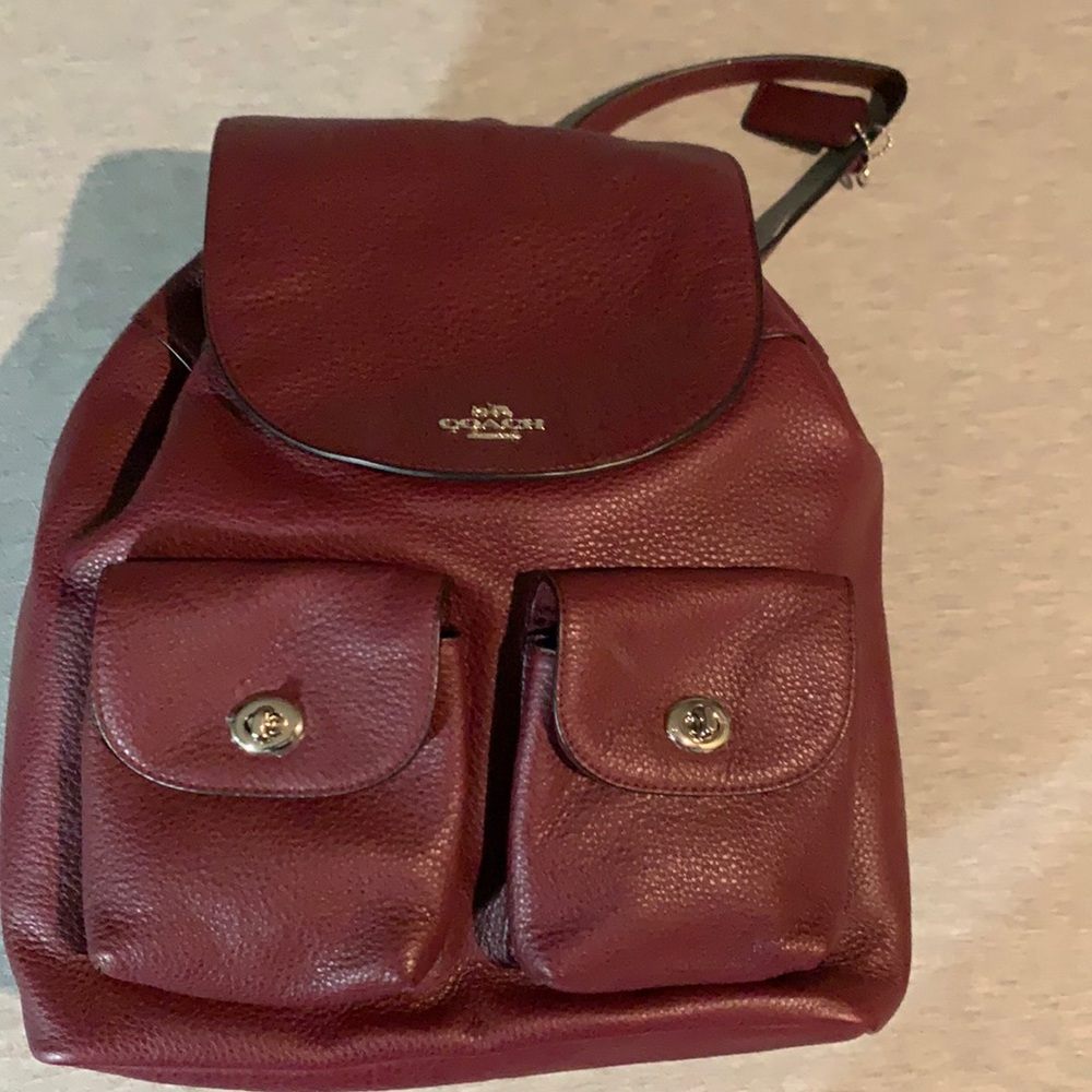 Coach Burgundy Leather Backpack. New with tags.